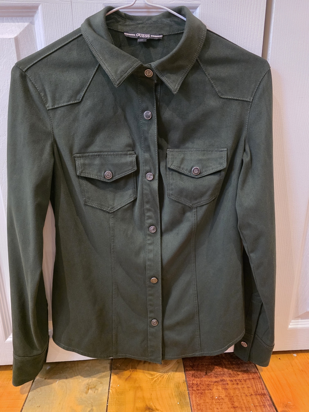 GUESS Olive Green Military-Style Utility Jacket